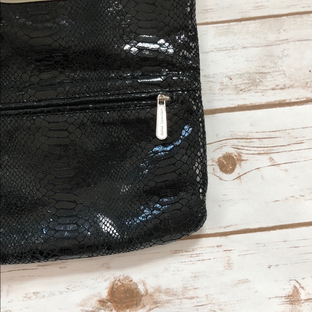 Michael By Michael Kors Black Python Print Clutch - image 5
